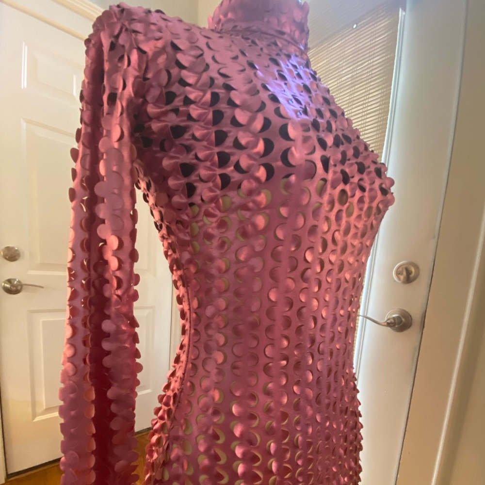 Metallic Pink Scalloped Bodysuit